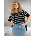 KAFFE CURVE Top/Spencer Lizzy Zwart/Wit